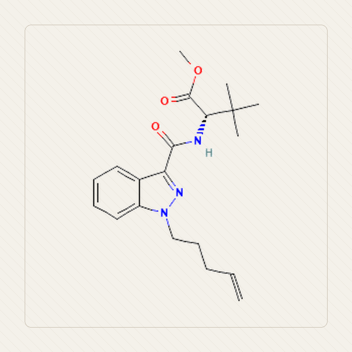 MDMB-4en-PINACA 4en-PINACA, educatieve illustratie van de molecuulstructuur